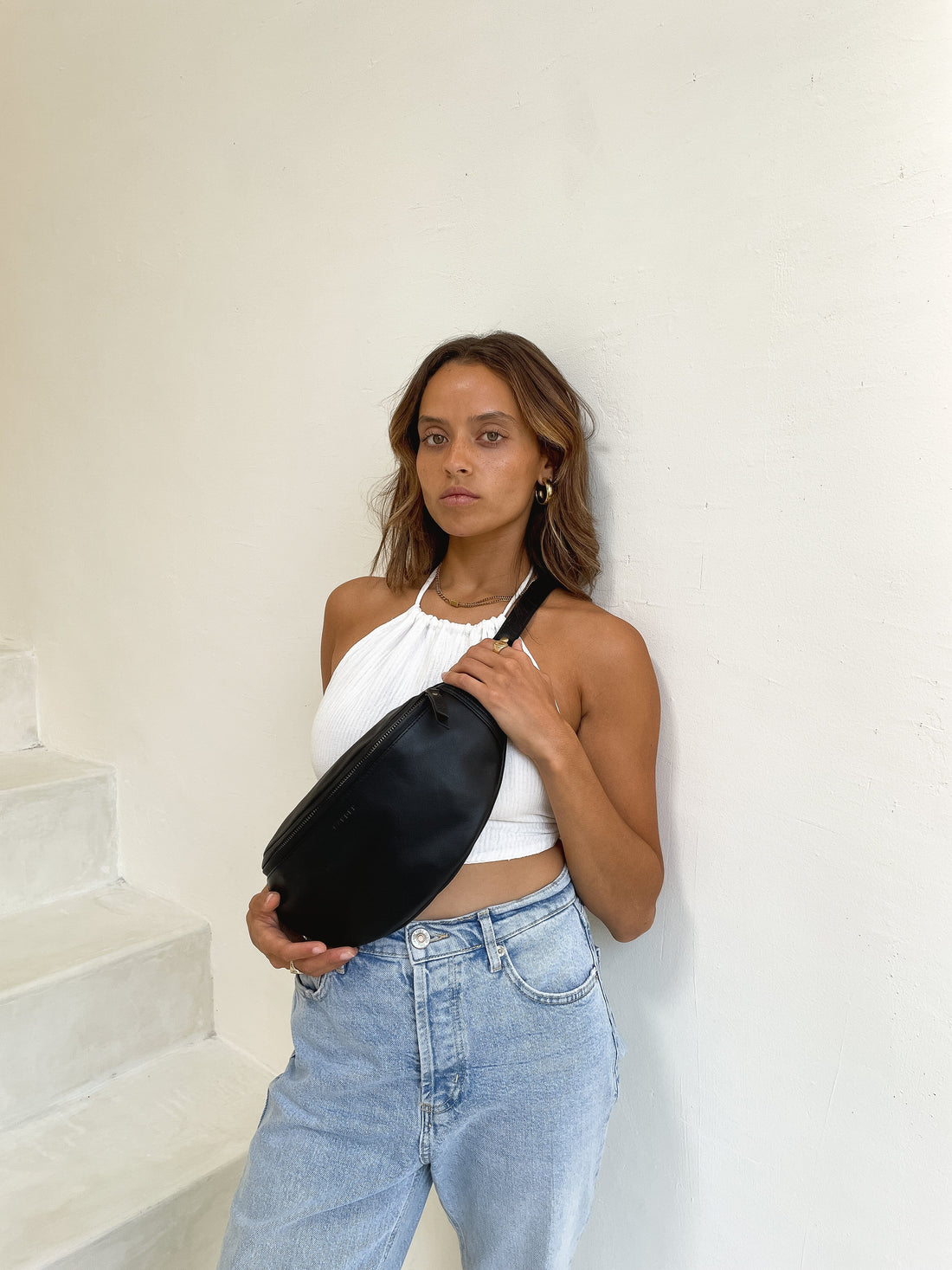 MANDRN | The Atlas- Tan Leather Fanny Pack