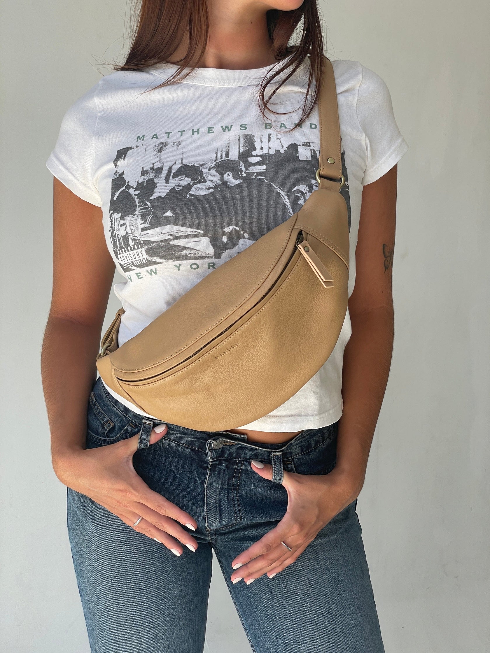 MANDRN | The Atlas- Sand Leather Fanny Pack