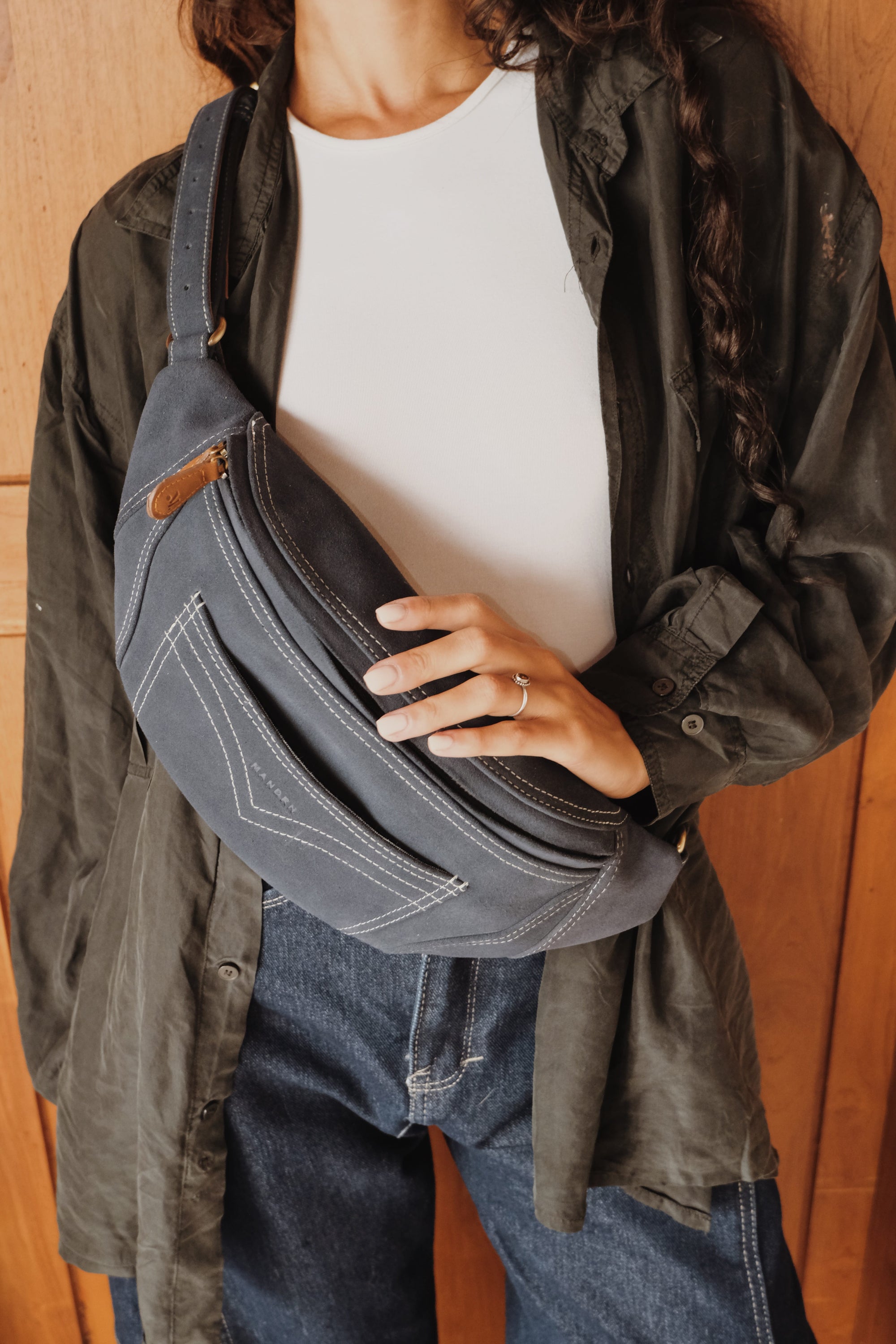 Mandrn Atlas - Suede Denim Fanny Pack