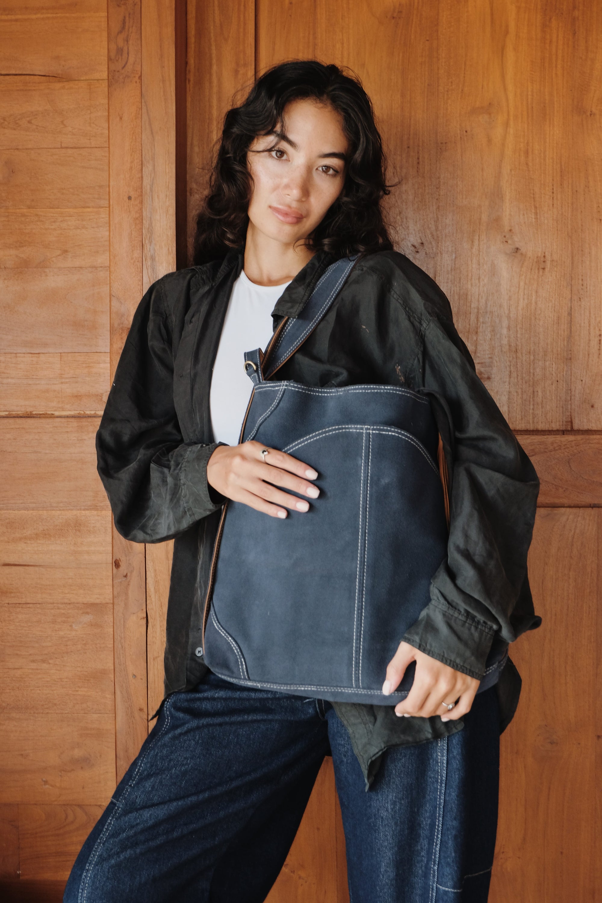 Mandrn Evra - Suede Denim tote