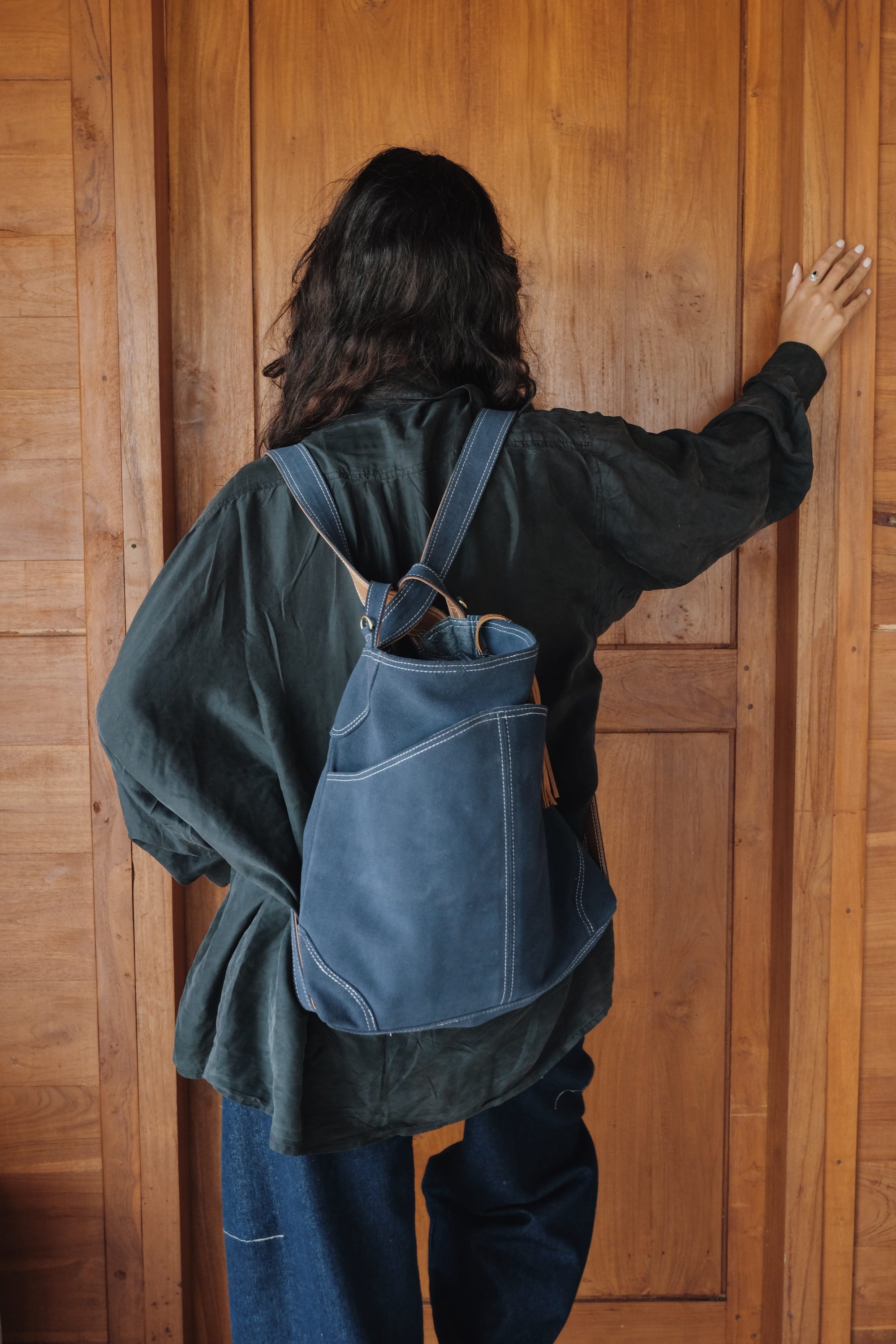Mandrn Evra - Suede Denim tote