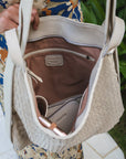 MANDRN Evra Woven Tote - Bone tote