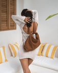 MANDRN Evra Woven Tote - Saddle (Light) tote