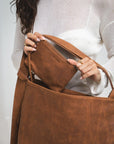 MANDRN Evra Woven Tote - Saddle (Light) tote