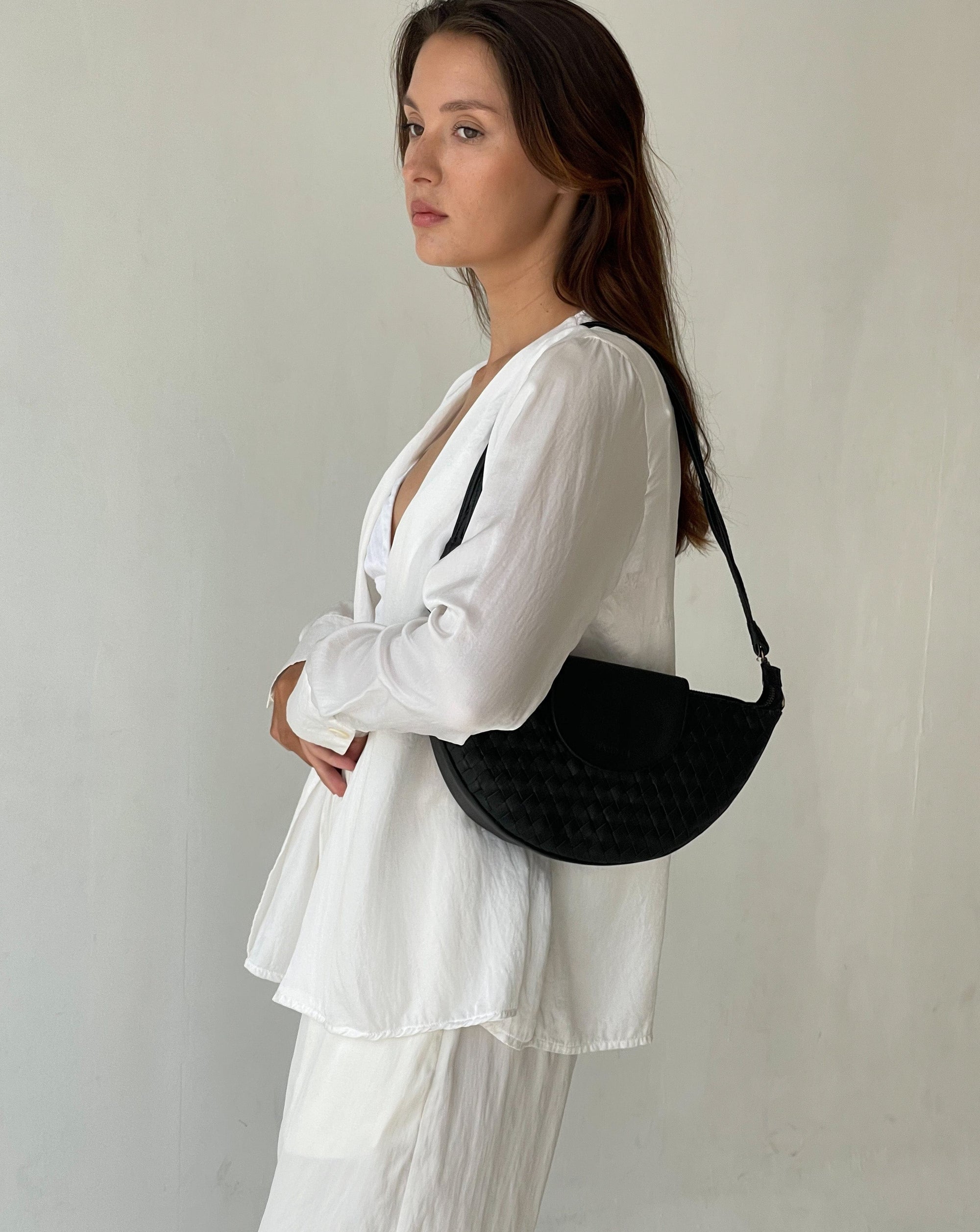 Mandrn Naomi Woven - Black Bag