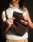 Mandrn Noa - Espresso Suede Wallets & Money Clips
