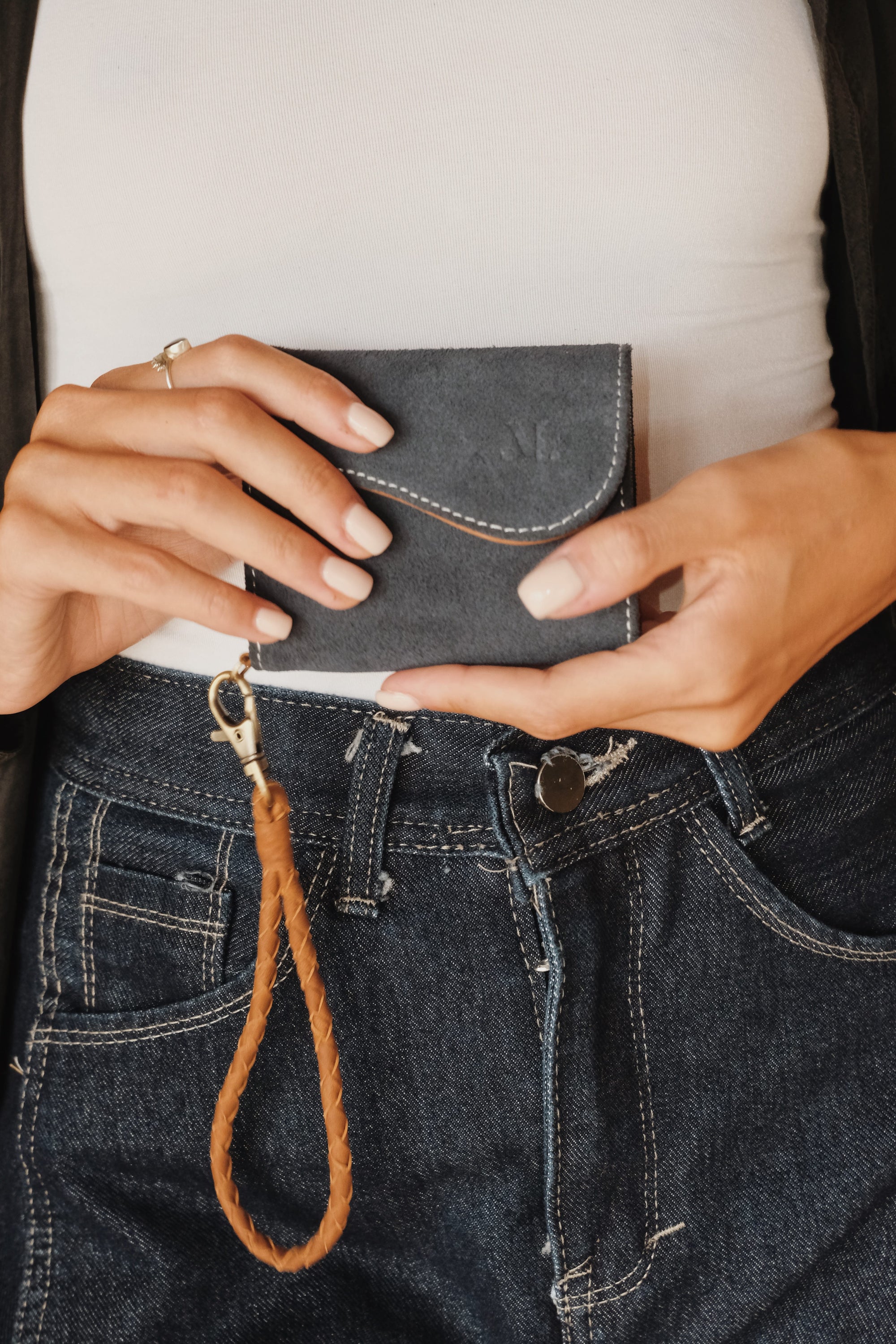 Mandrn Noa - Suede Denim Wallets &amp; Money Clips