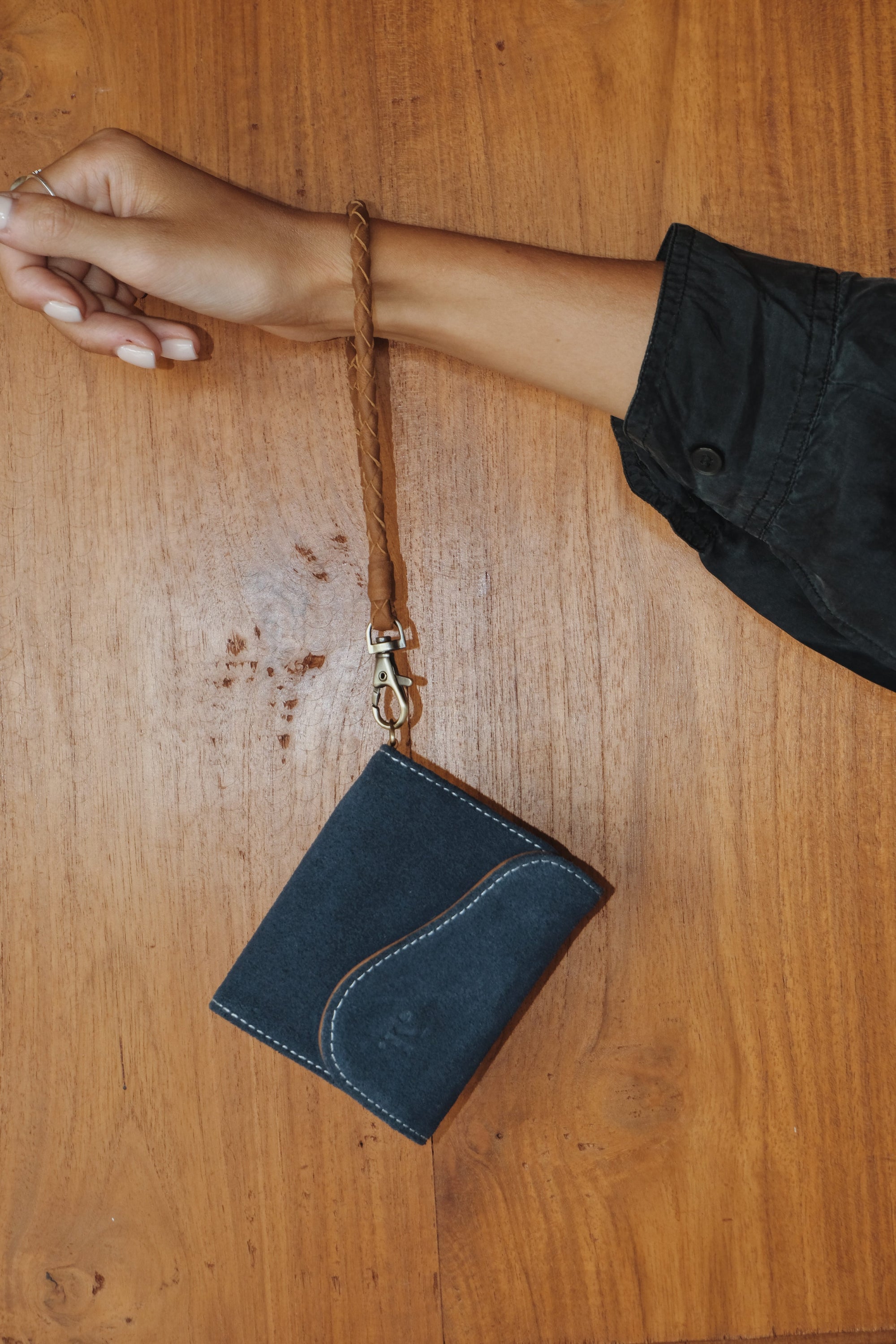 Mandrn Noa - Suede Denim Wallets &amp; Money Clips