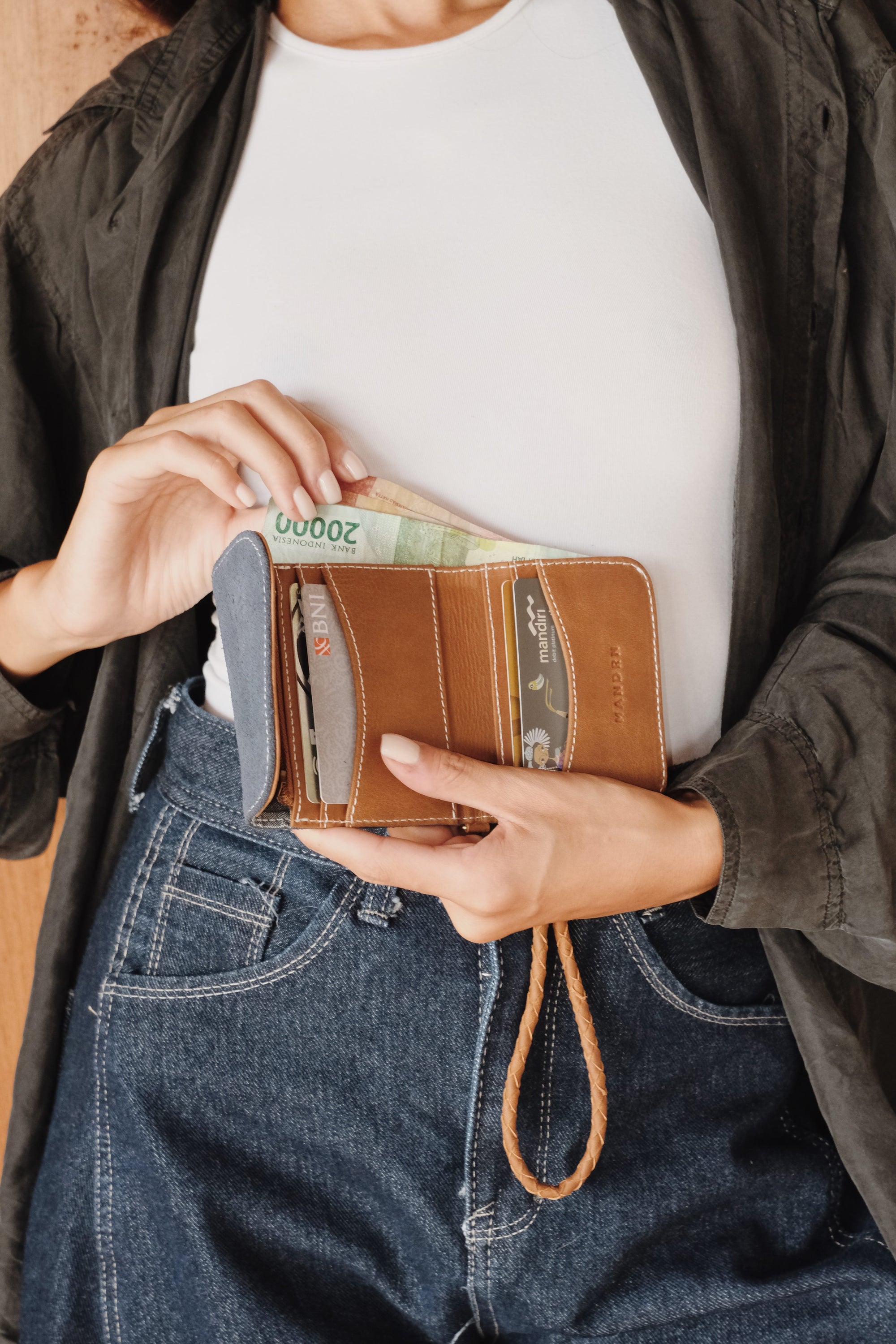 Mandrn Noa - Suede Denim Wallets &amp; Money Clips