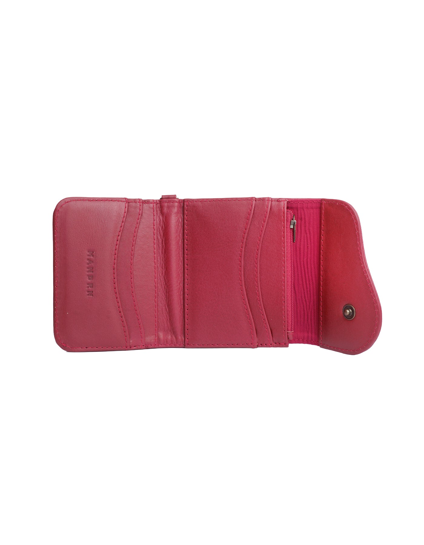 MANDRN | The Noa - Cherry Red Leather Compact Wallet