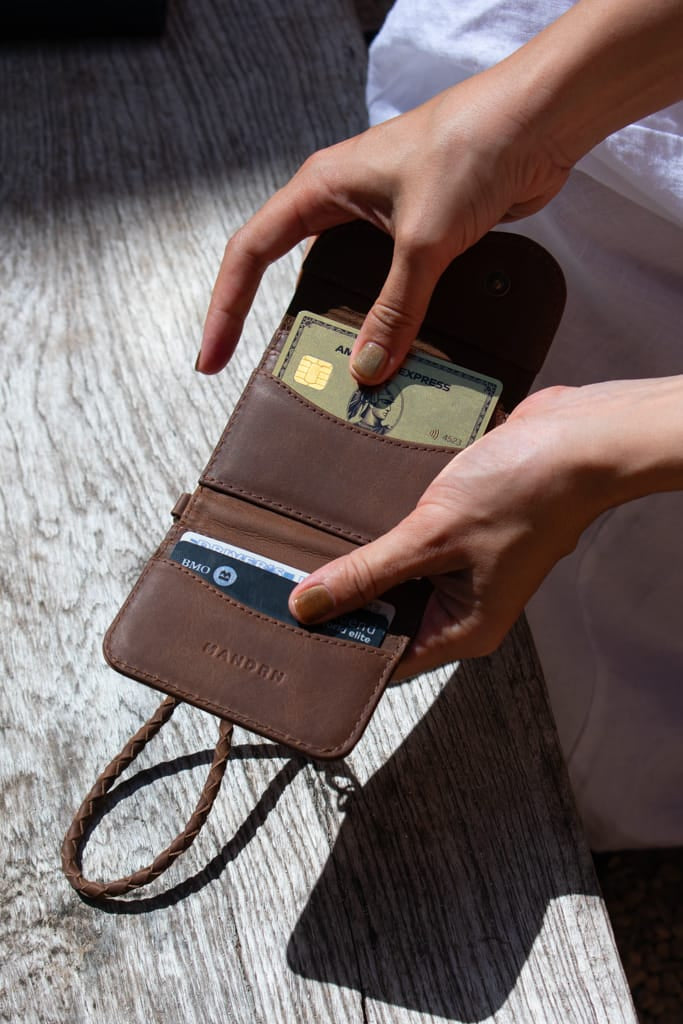 MANDRN Noa Wallet - Saddle Dark Wallets &amp; Money Clips