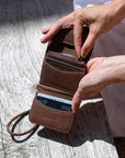 MANDRN Noa Wallet - Saddle Dark Wallets & Money Clips