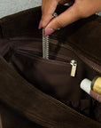 Mandrn [PRE-ORDER] Evra - Espresso Suede tote