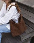 MANDRN [PRE-ORDER] - Woven Evra Tote - Saddle (Dark) tote