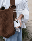 MANDRN [PRE-ORDER]- Woven Evra Tote - Saddle (Dark) tote