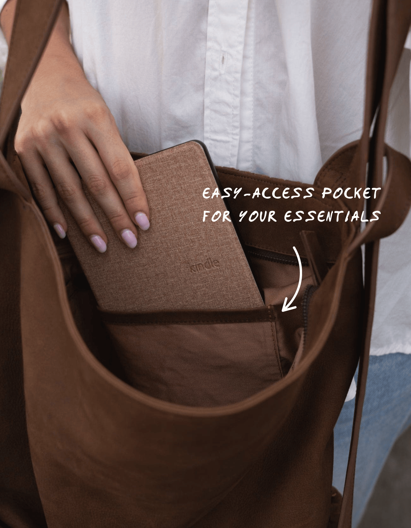 MANDRN [PRE-ORDER]- Woven Evra Tote - Saddle (Dark) tote