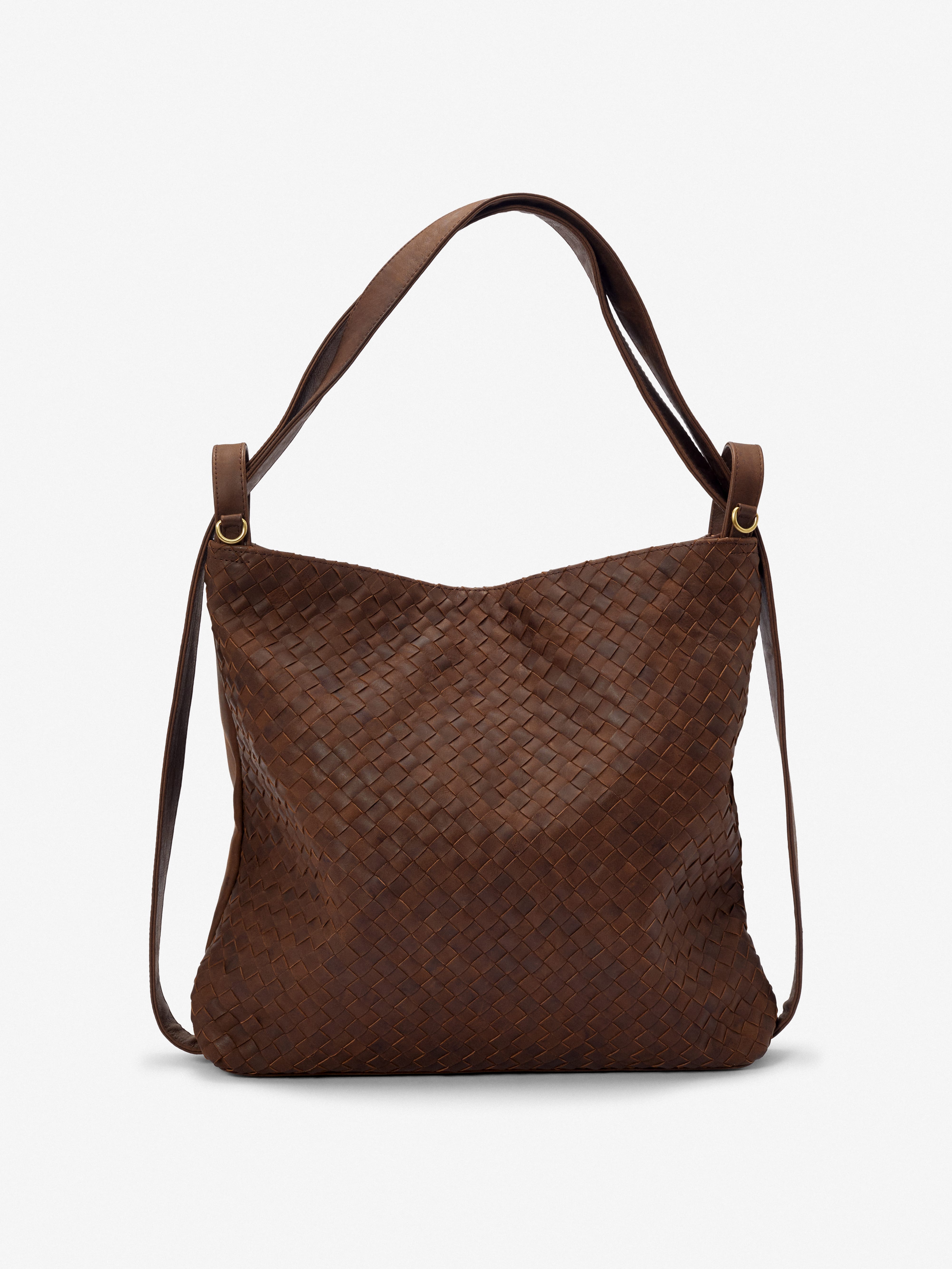 MANDRN [PRE-ORDER] Woven Evra Tote - Saddle (Dark) tote