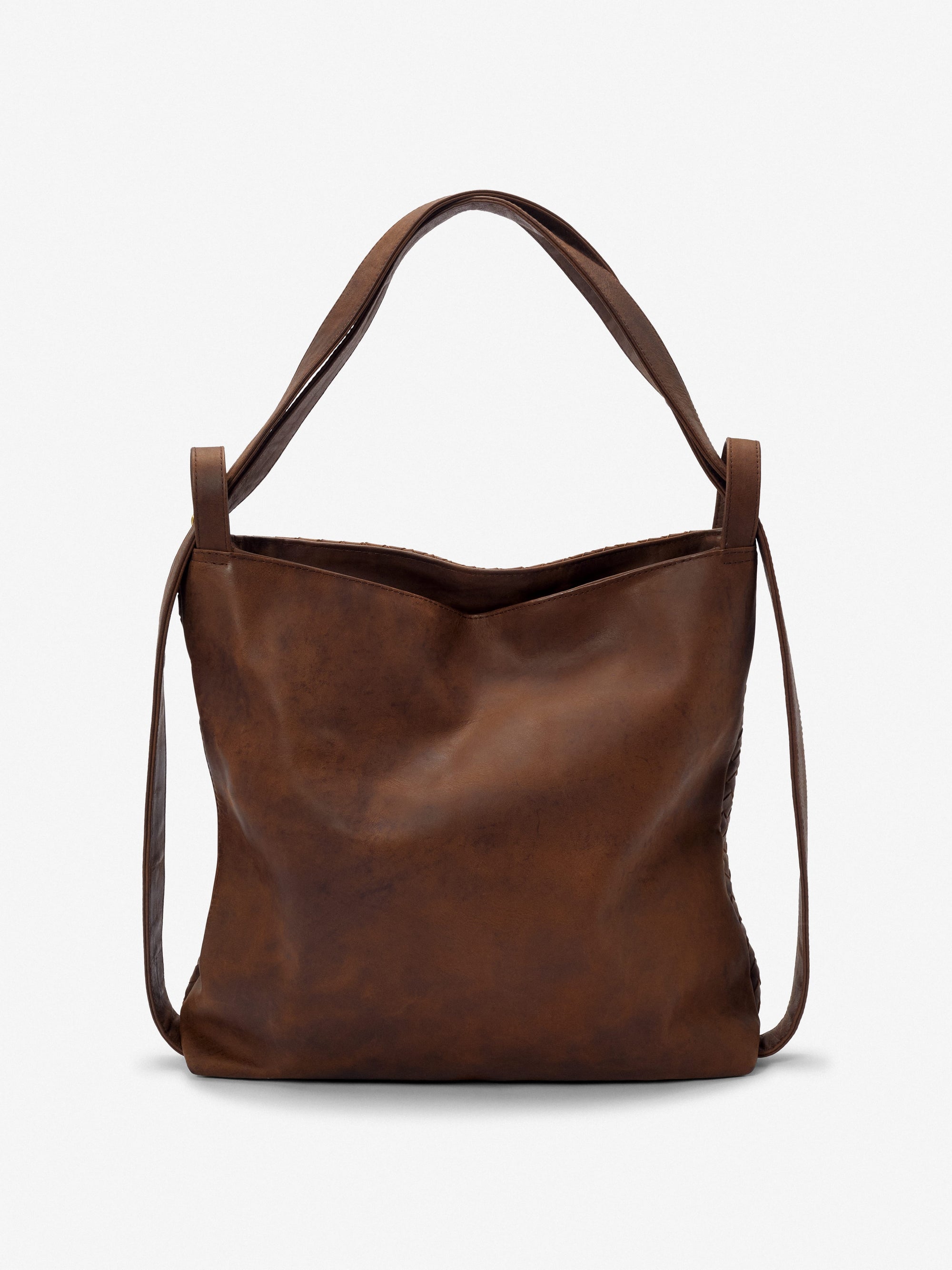 MANDRN [PRE-ORDER] Woven Evra Tote - Saddle (Dark) tote