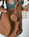 MANDRN [PRE-ORDER] Woven Evra Tote - Saddle (Light) tote