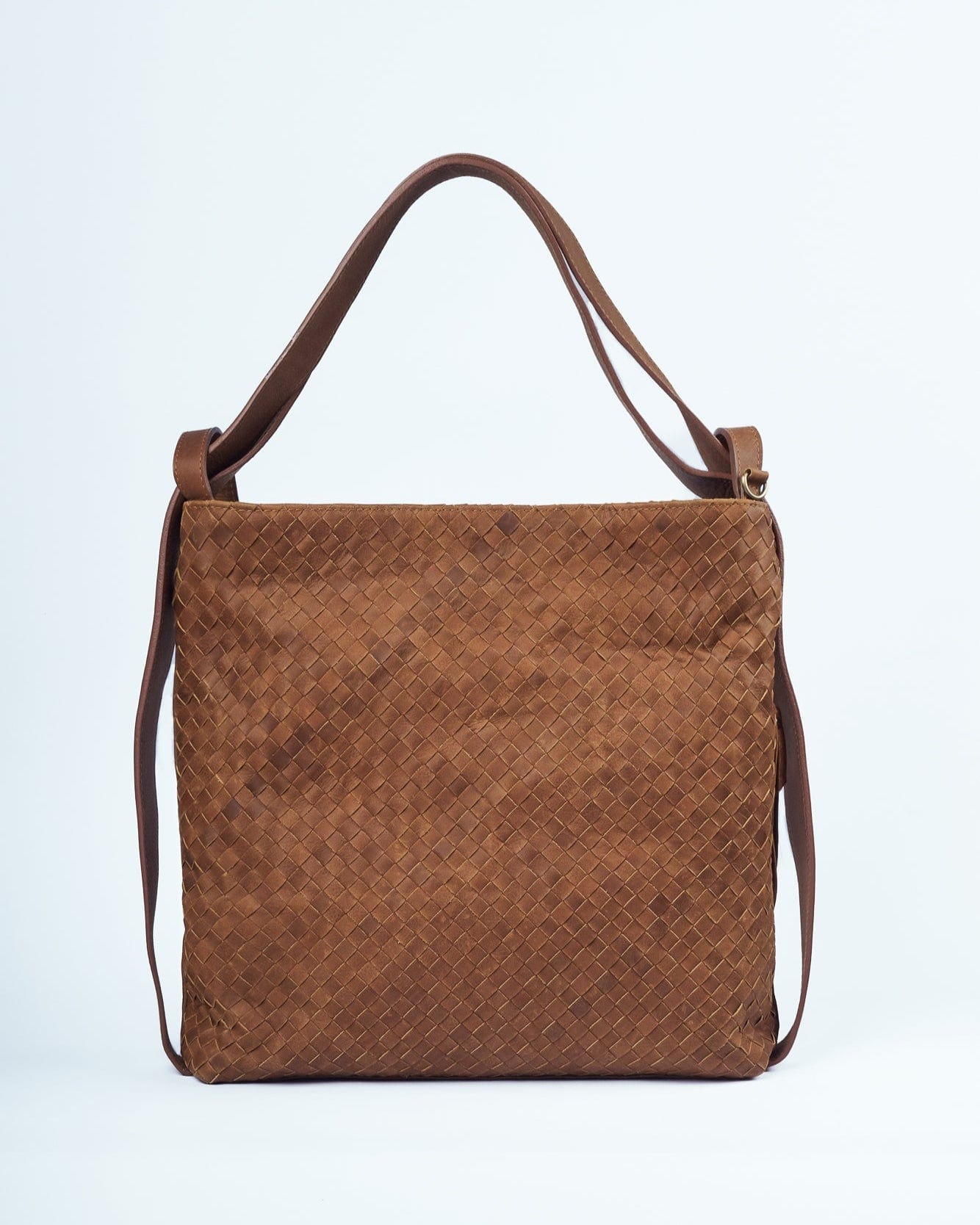 MANDRN [PRE-ORDER] Woven Evra Tote - Saddle (Light) tote