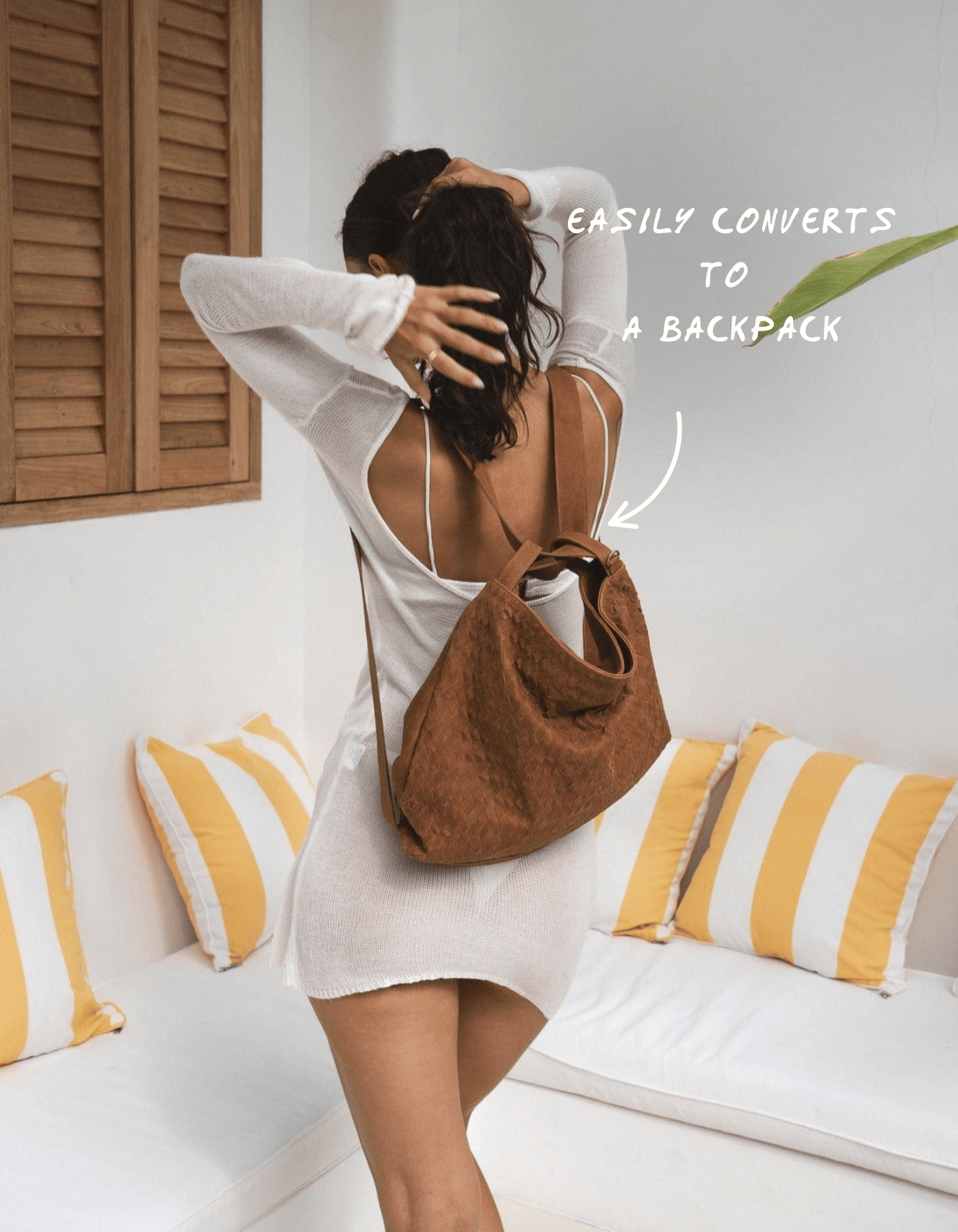 MANDRN [PRE-ORDER]- Woven Evra Tote - Saddle (Light) tote