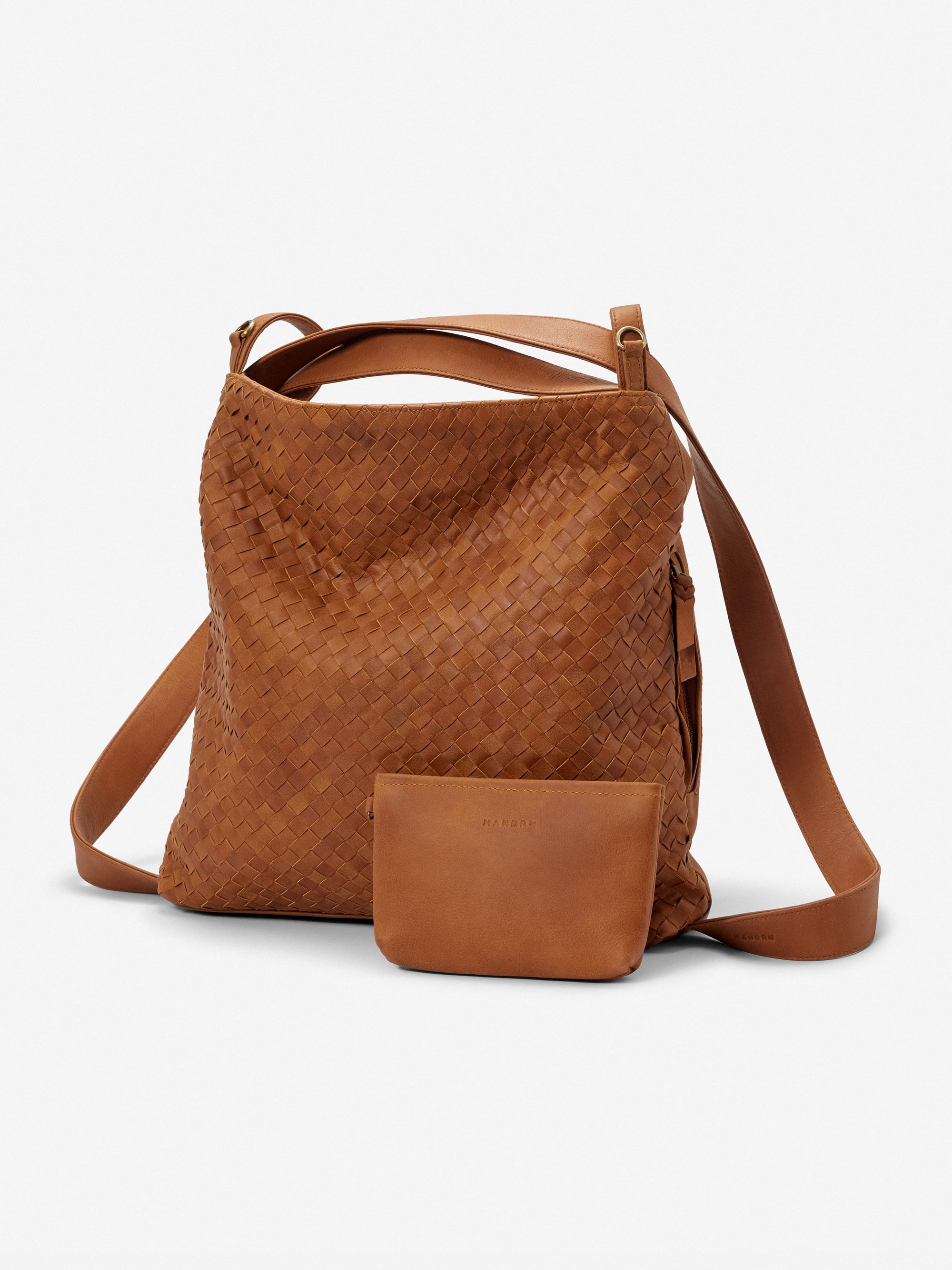 MANDRN [PRE-ORDER] Woven Evra Tote - Saddle (Light) tote