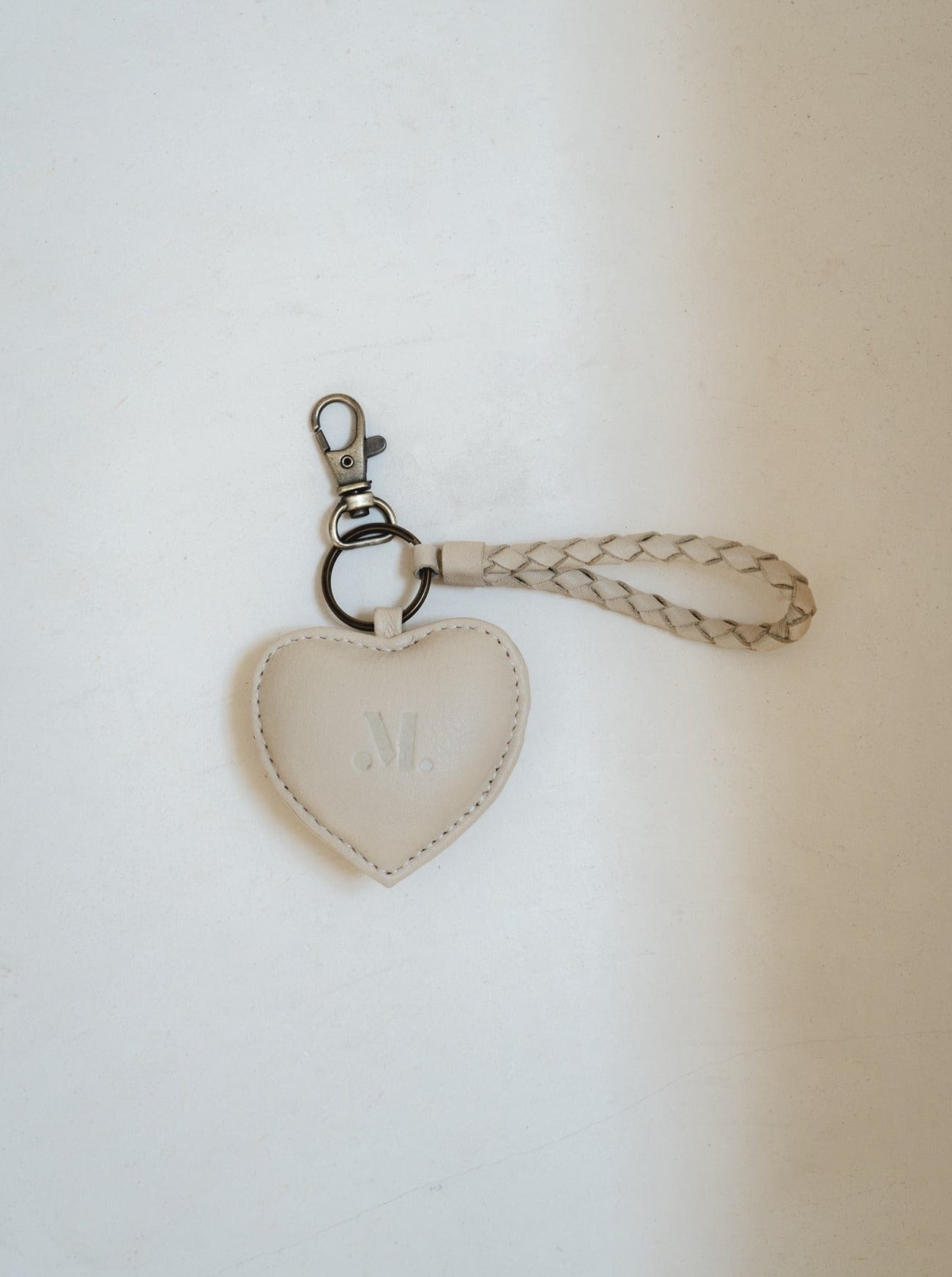 Mandrn Puffy Heart Keychain- Bone Keychain