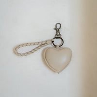 Mandrn Puffy Heart Keychain- Bone Keychain