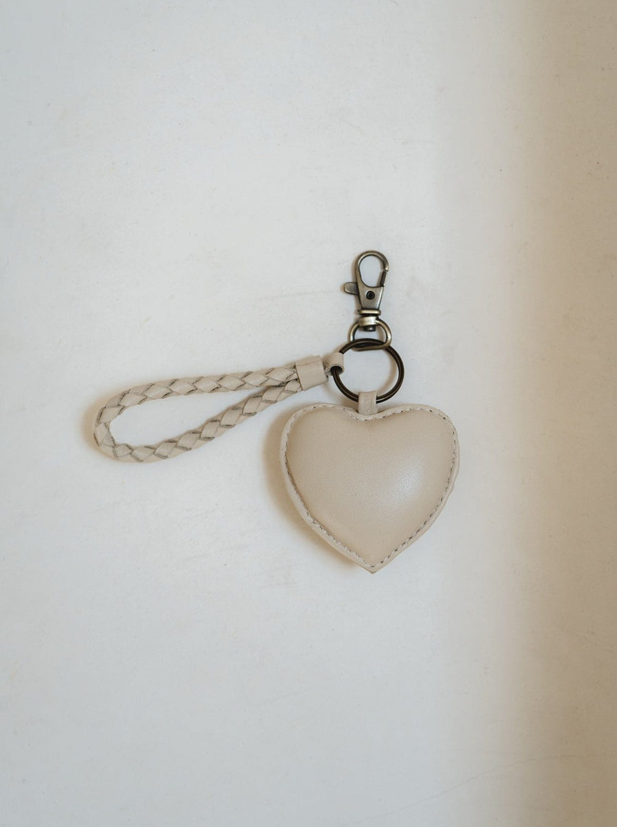 Mandrn Puffy Heart Keychain- Bone Keychain
