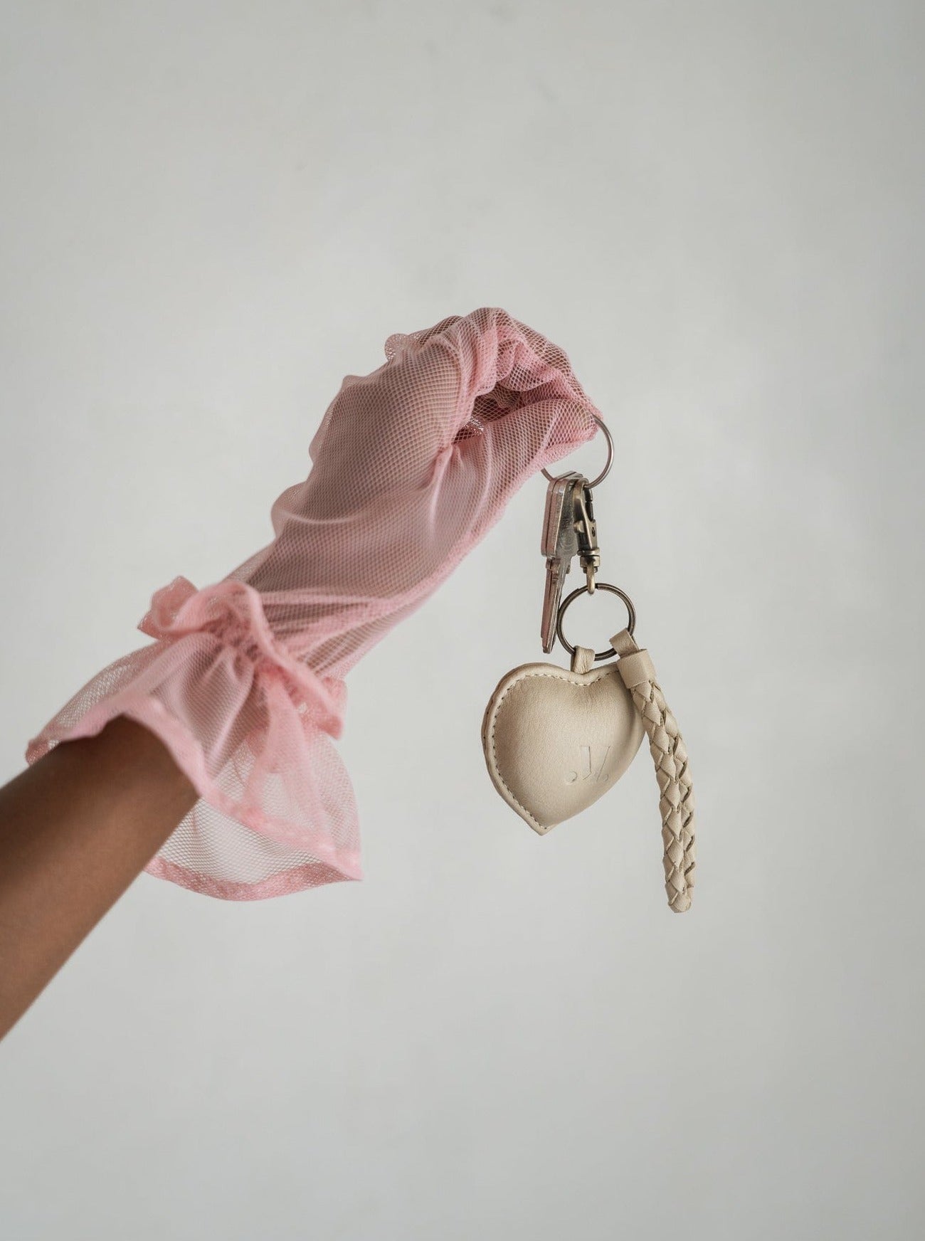 Mandrn Puffy Heart Keychain- Bone Keychain