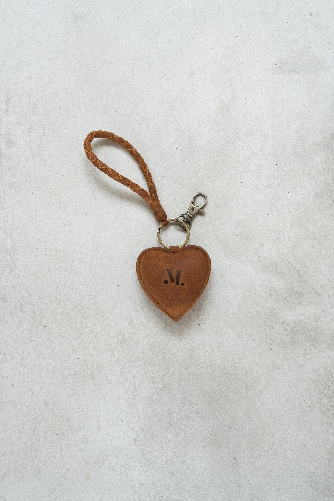 Mandrn Puffy Heart Keychain - Saddle (Light) Keychain