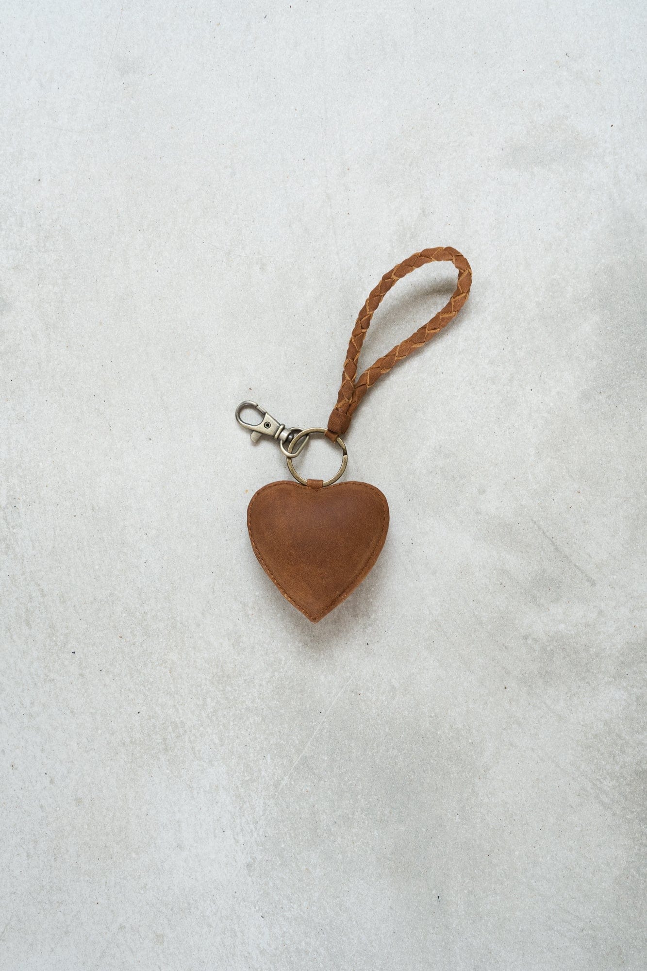 Mandrn Puffy Heart Keychain - Saddle (Light) Keychain