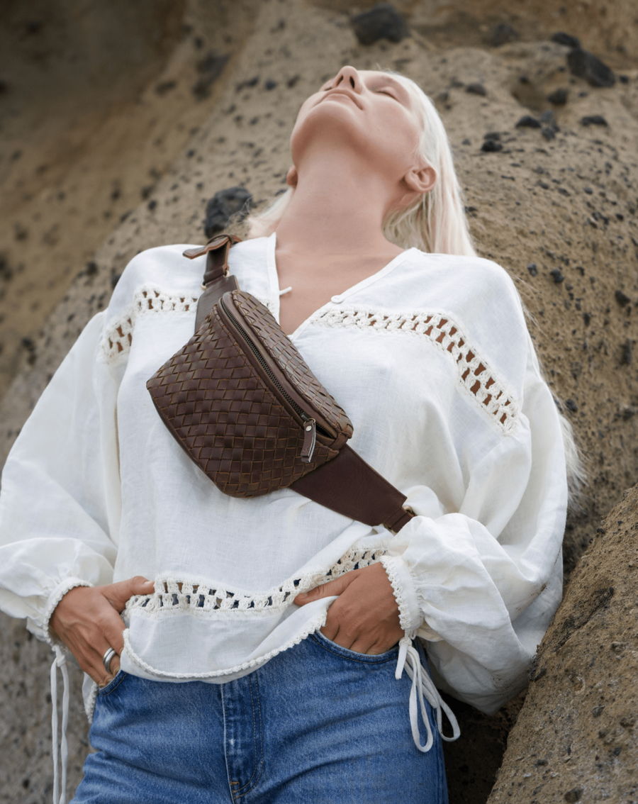 Mandrn Remy Woven - Saddle Brown Fanny Pack