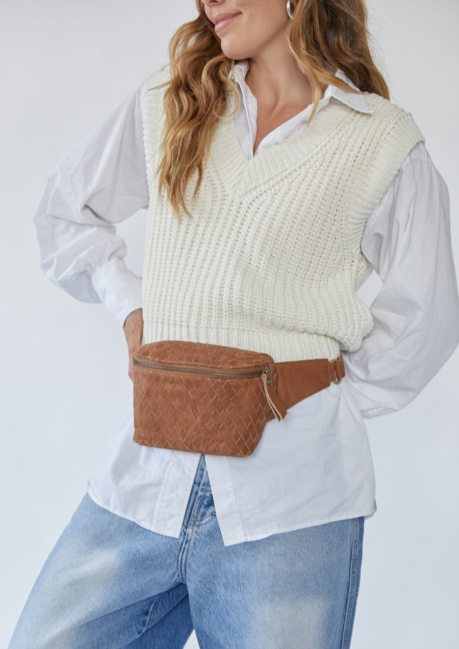 Mandrn Remy Woven - Tan Fanny Pack