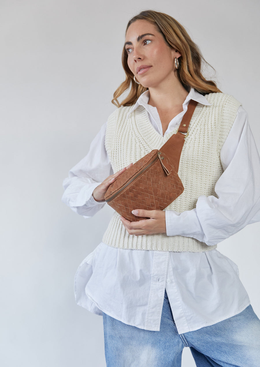 Mandrn Remy Woven - Tan Fanny Pack