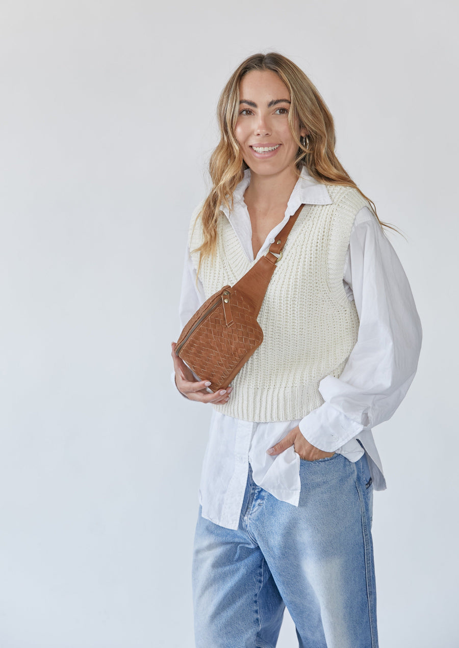 Mandrn Remy Woven - Tan Fanny Pack