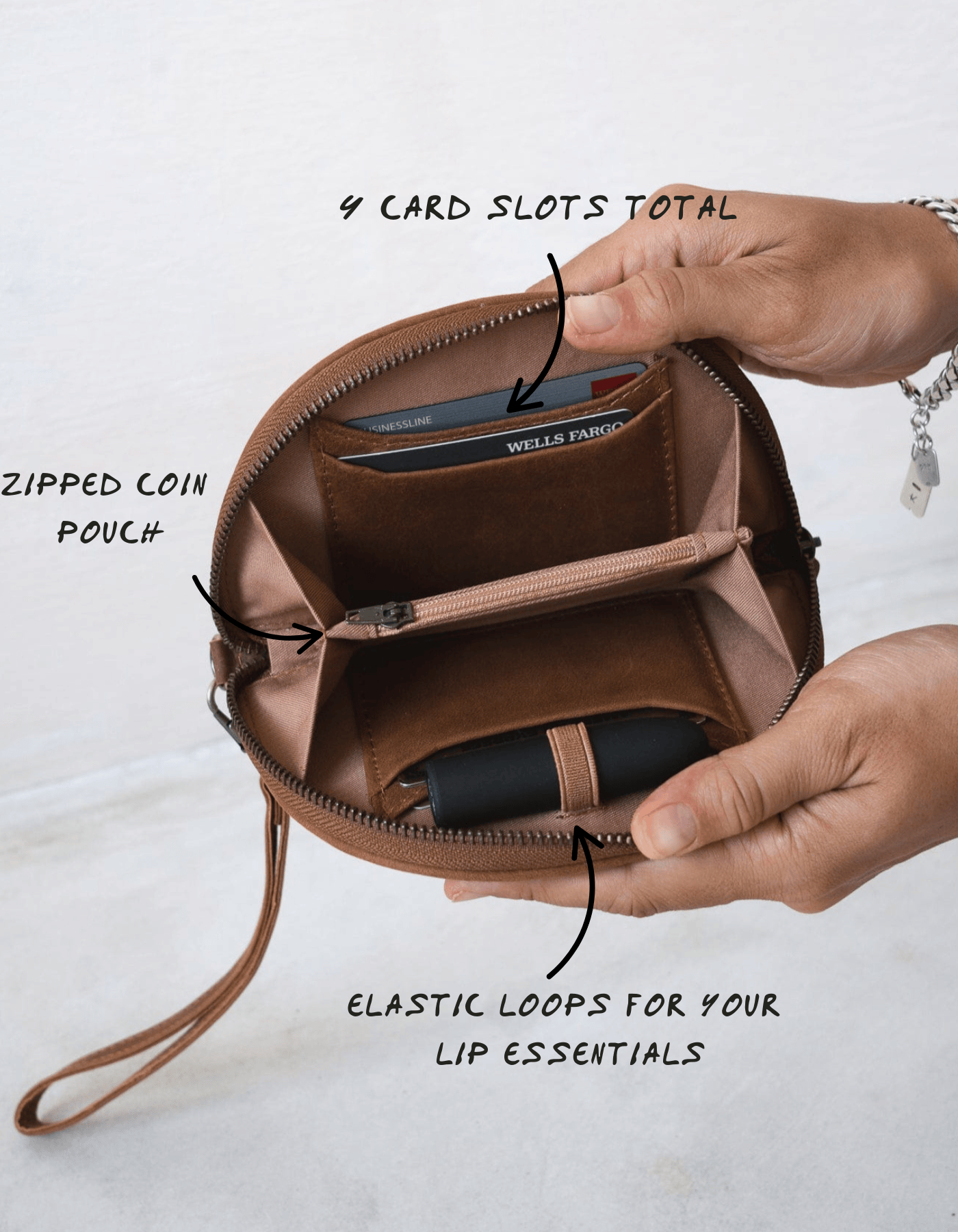 Mandrn Wedge Wallet - Saddle (Light) Wallets &amp; Money Clips