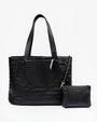 Mandrn Woven Andie Tote - Black tote