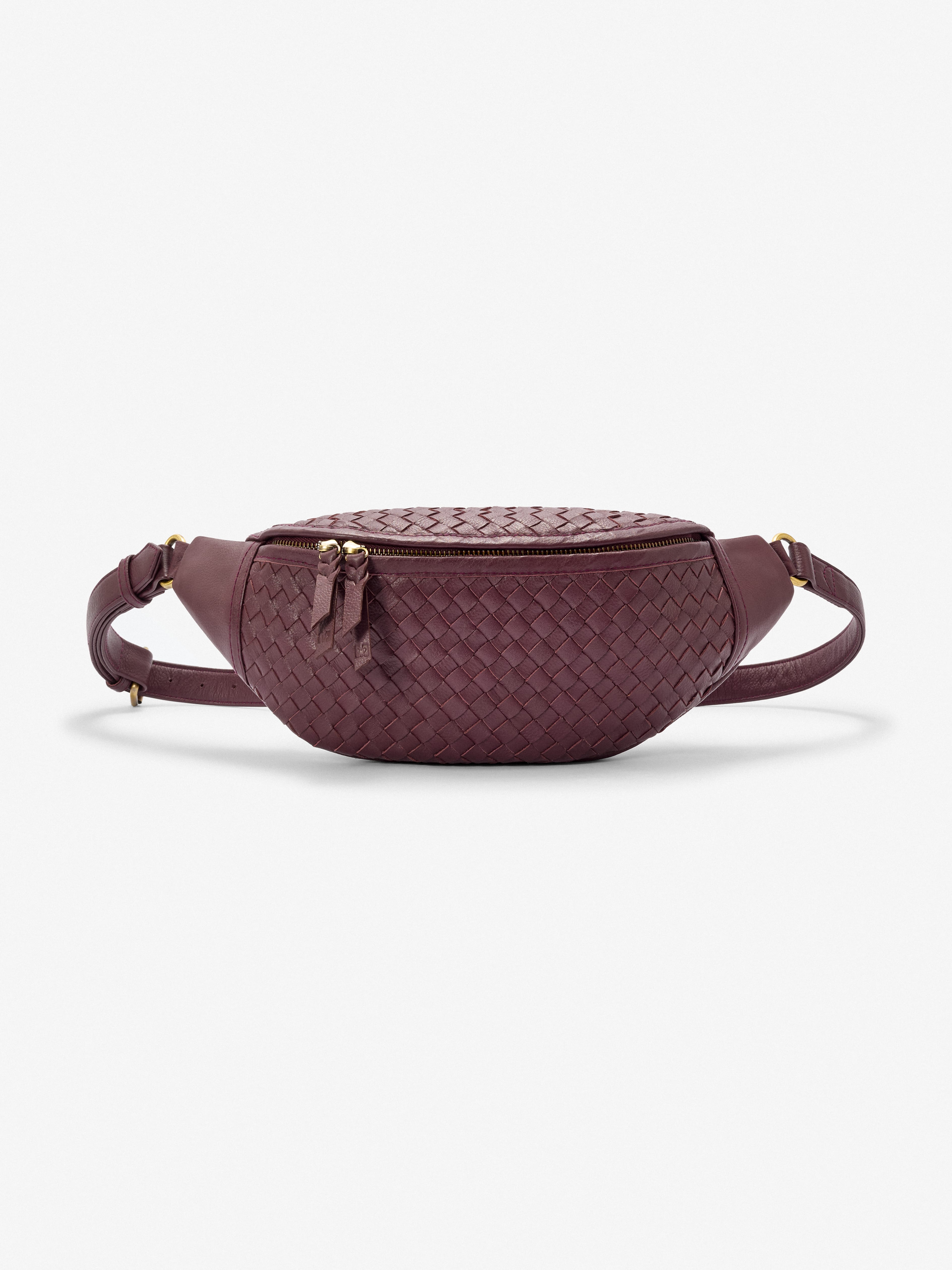 MANDRN | The Woven Atlas - Burgundy Leather Crossbody Bag