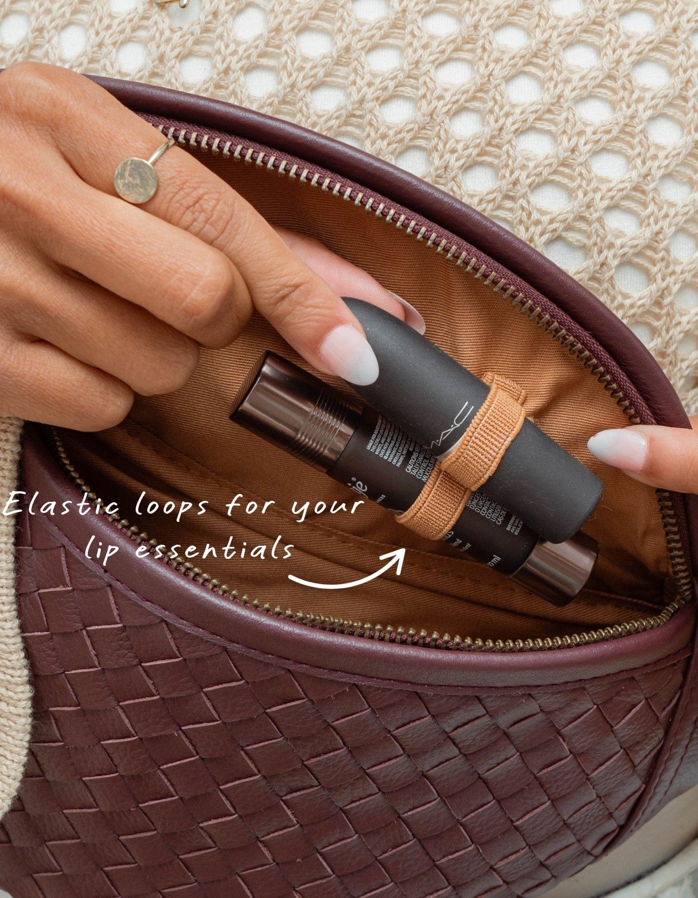 Mandrn Woven Atlas - Burgundy Fanny Pack