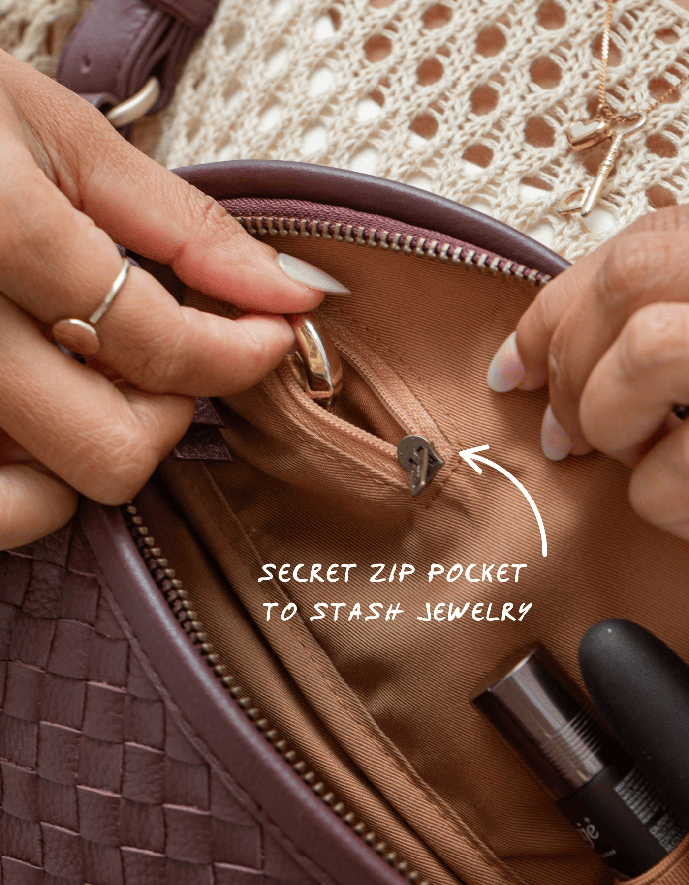 Mandrn Woven Atlas - Burgundy Fanny Pack