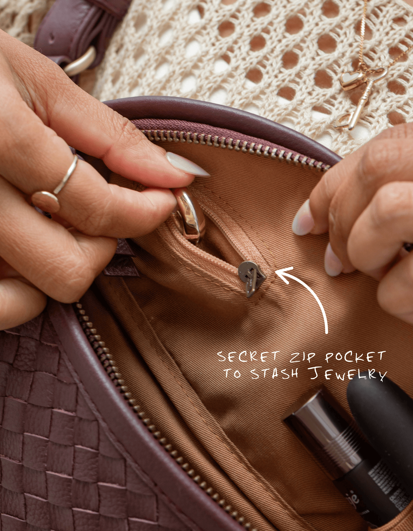 Mandrn Woven Atlas - Burgundy Fanny Pack