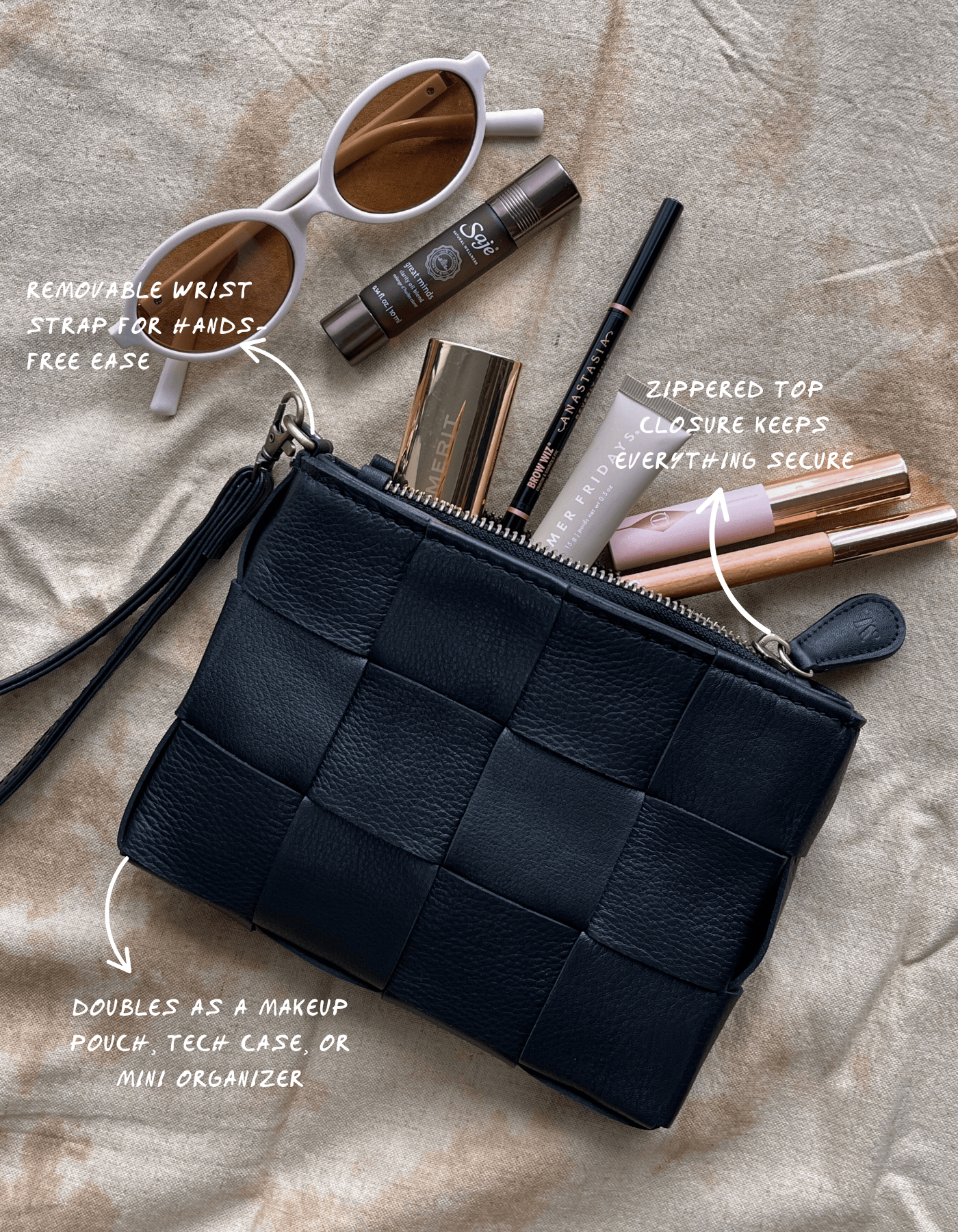 Mandrn Woven Bowie Wristlet - Black Wristlet