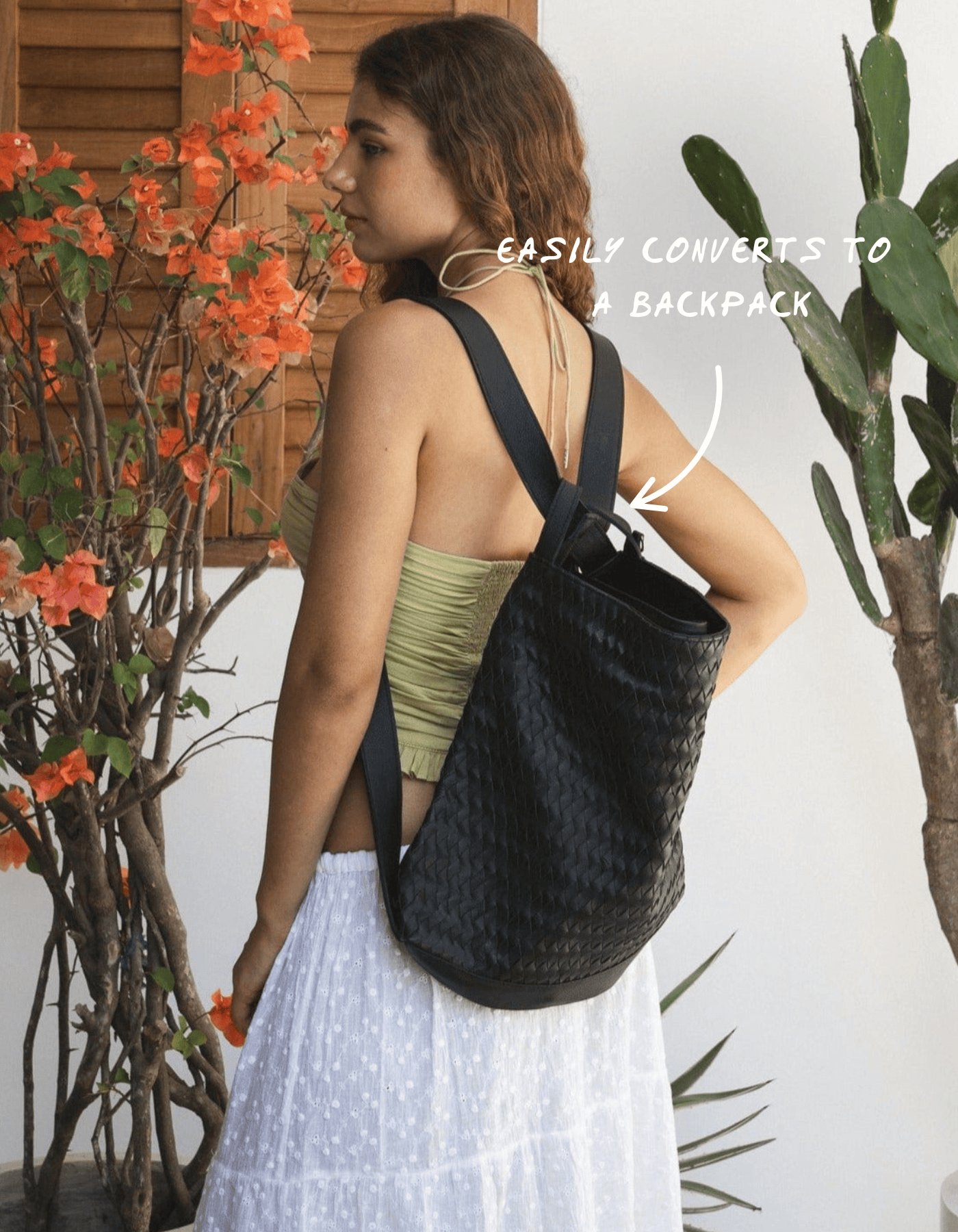 MANDRN Woven Evra Tote - Black tote
