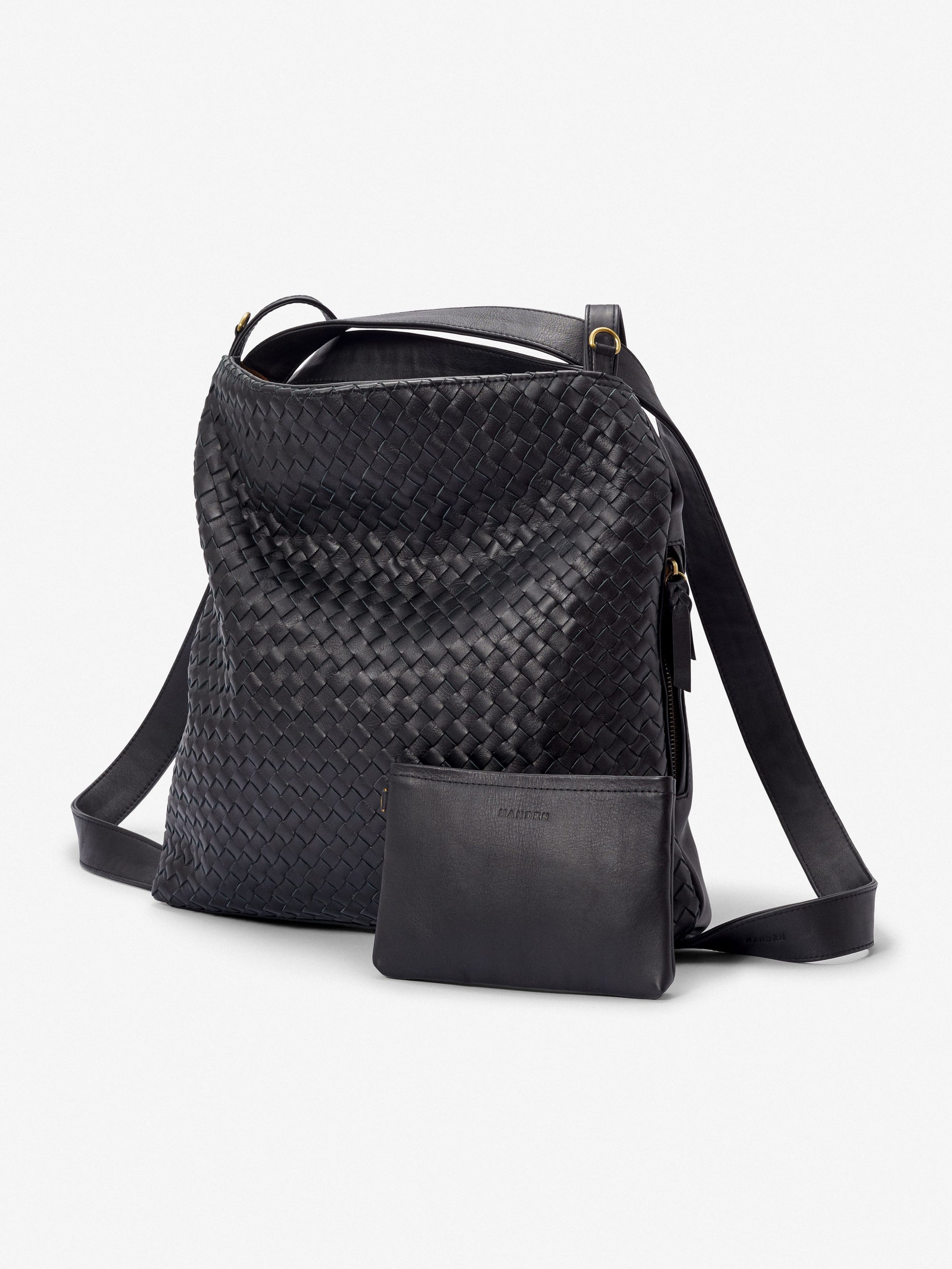 MANDRN Woven Evra Tote - Black tote