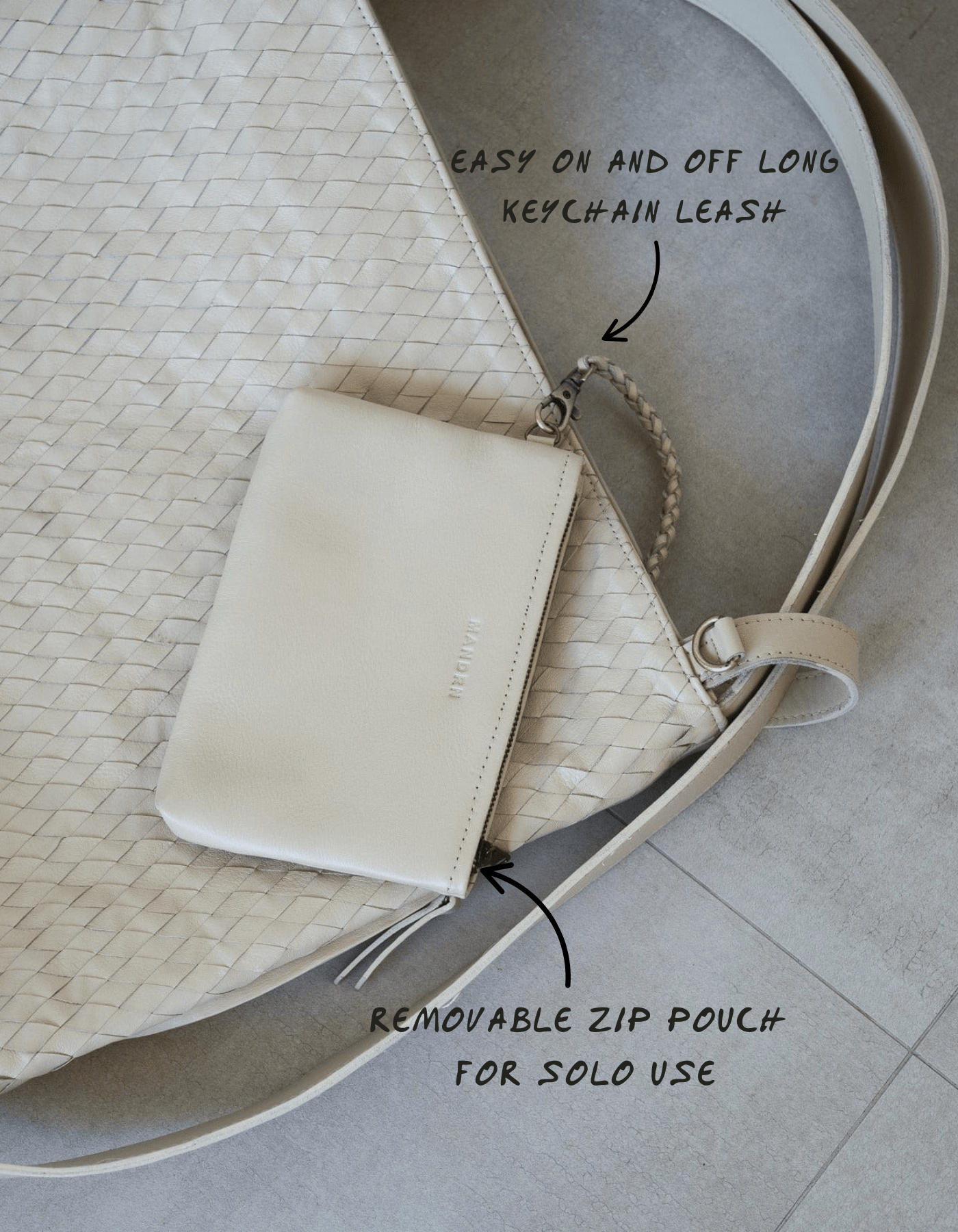 MANDRN Woven Evra Tote - Bone tote