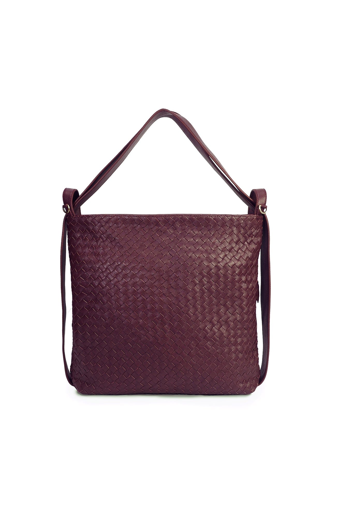MANDRN Woven Evra Tote - Burgundy tote