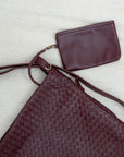 MANDRN Woven Evra Tote - Burgundy tote