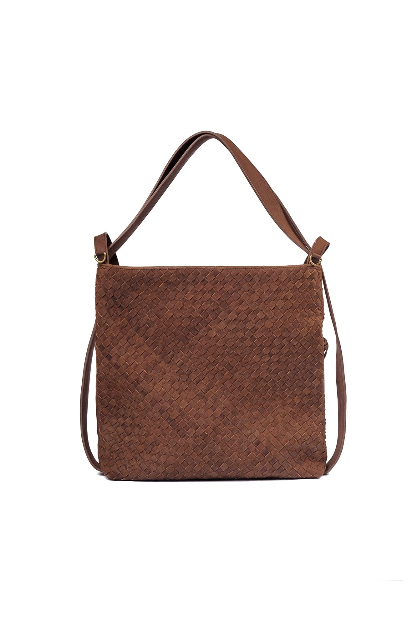 MANDRN Woven Evra Tote - Saddle (Dark) tote