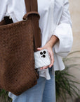 MANDRN Woven Evra Tote - Saddle (Dark) tote